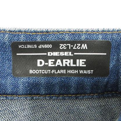 DIESEL | ディーゼル D-EARUE USED加工ジップフライフレアデニムパンツ ダメージ加工 切替え パッチワーク デニムパンツ 009NP ブルー サイズ：27【三重本店】