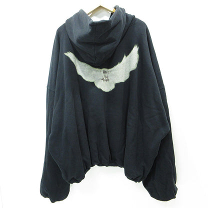 YEEZY | イージー × GAP × BALENCIAGA バレンシアガ DOVE HOODIE バックプリント長袖パーカー 鳩 パーカー 472996-00 ブラック(WASHED BLACK) サイズ：XL【三重本店】