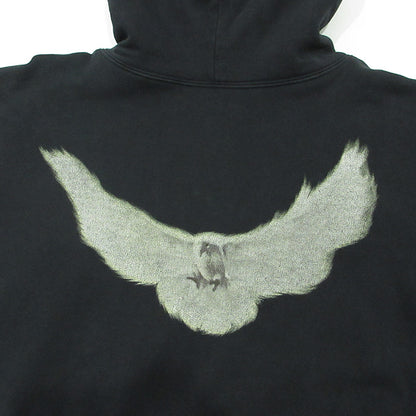 YEEZY | イージー × GAP × BALENCIAGA バレンシアガ DOVE HOODIE バックプリント長袖パーカー 鳩 パーカー 472996-00 ブラック(WASHED BLACK) サイズ：XL【三重本店】