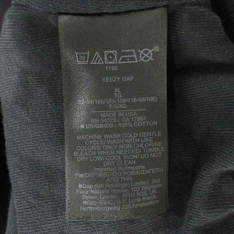 YEEZY | イージー × GAP × BALENCIAGA バレンシアガ DOVE HOODIE バックプリント長袖パーカー 鳩 パーカー 472996-00 ブラック(WASHED BLACK) サイズ：XL【三重本店】