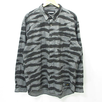NEIGHBORHOOD | ネイバーフッド CAMO PATTERN CHAMBRAY SHIRT カモパターンシャンブレーシャツ ロゴワッペン総柄長袖シャツ 半袖シャツ 261TSNH-SHM10 グレー×ブラック サイズ：XL【三重本店】