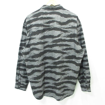 NEIGHBORHOOD | ネイバーフッド CAMO PATTERN CHAMBRAY SHIRT カモパターンシャンブレーシャツ ロゴワッペン総柄長袖シャツ 半袖シャツ 261TSNH-SHM10 グレー×ブラック サイズ：XL【三重本店】