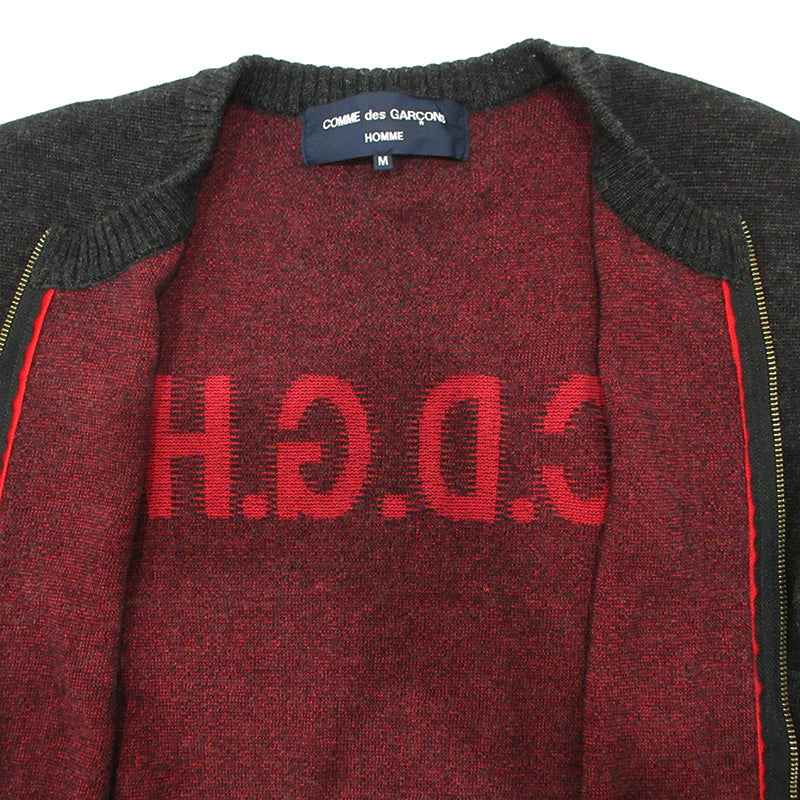 COMME des GARCONS HOMME | コムデギャルソンオム C.G.D.H. back logo zip cardigan バックロゴジップ長袖カーディガン 05AW カーディガン HP-N017 グレー サイズ：M【三重本店】