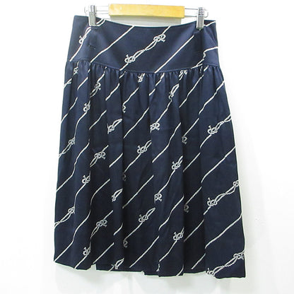 BURBERRY LONDON | バーバリーロンドン 総柄シルクスカート ロープ柄 スカート FXD10-103-32 ネイビー サイズ：38【三重本店】