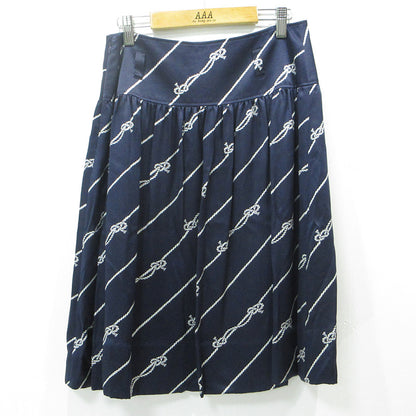 BURBERRY LONDON | バーバリーロンドン 総柄シルクスカート ロープ柄 スカート FXD10-103-32 ネイビー サイズ：38【三重本店】