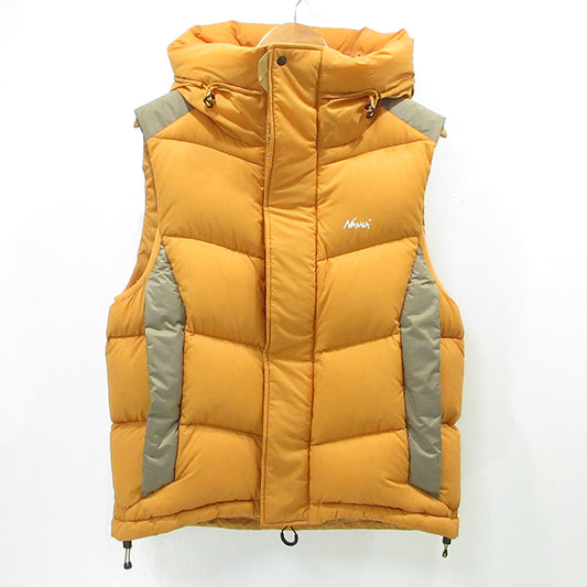 NANGA | ナンガ LITEFORCE DOWN VEST ライトフォースダウンベスト ロゴプリント 防水 ダウンベスト N2530-0B029A オレンジ サイズ：S【三重本店】