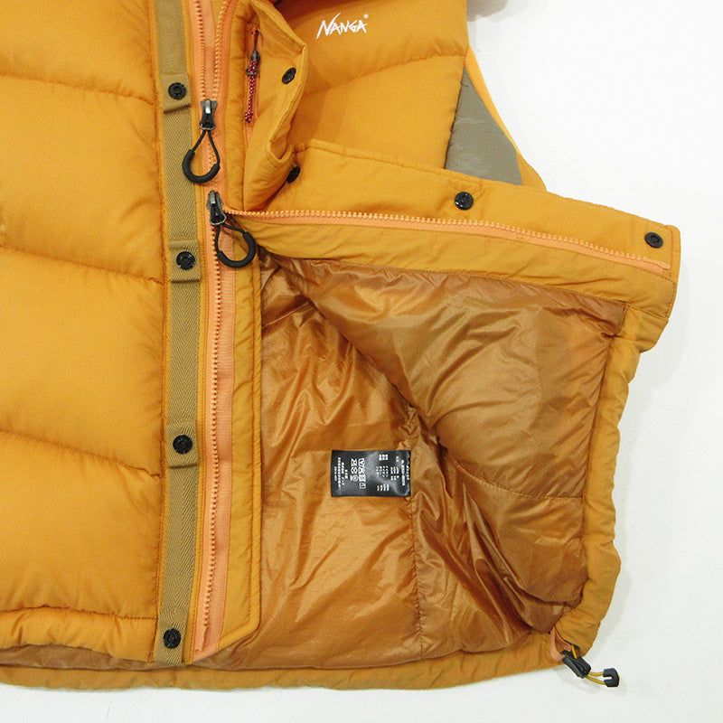 NANGA | ナンガ LITEFORCE DOWN VEST ライトフォースダウンベスト ロゴプリント 防水 ダウンベスト N2530-0B029A オレンジ サイズ：S【三重本店】