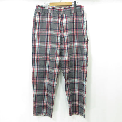 GOD SELECTION XXX | ゴッドセレクショントリプルエックス フランネルイージーパンツ 総柄起毛コットンパンツ チェック柄 パンツ グレー サイズ：XL【三重本店】
