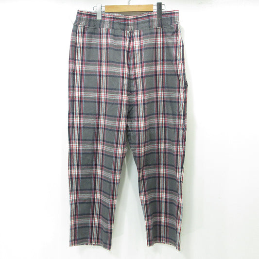 GOD SELECTION XXX | ゴッドセレクショントリプルエックス フランネルイージーパンツ 総柄起毛コットンパンツ チェック柄 パンツ グレー サイズ：XL【三重本店】