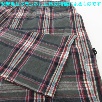 GOD SELECTION XXX | ゴッドセレクショントリプルエックス フランネルイージーパンツ 総柄起毛コットンパンツ チェック柄 パンツ グレー サイズ：XL【三重本店】