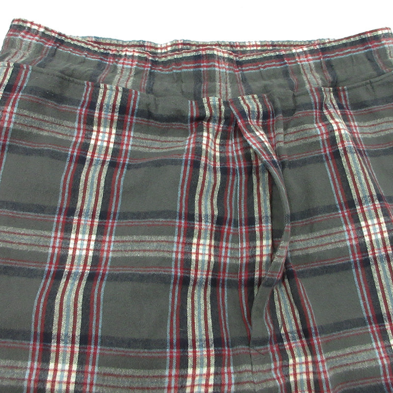 GOD SELECTION XXX | ゴッドセレクショントリプルエックス フランネルイージーパンツ 総柄起毛コットンパンツ チェック柄 パンツ グレー サイズ：XL【三重本店】