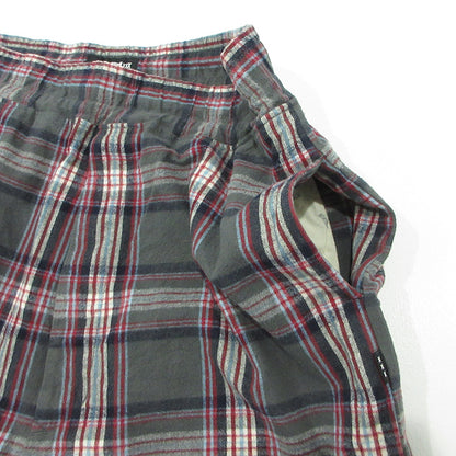 GOD SELECTION XXX | ゴッドセレクショントリプルエックス フランネルイージーパンツ 総柄起毛コットンパンツ チェック柄 パンツ グレー サイズ：XL【三重本店】