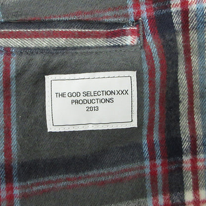 GOD SELECTION XXX | ゴッドセレクショントリプルエックス フランネルイージーパンツ 総柄起毛コットンパンツ チェック柄 パンツ グレー サイズ：XL【三重本店】