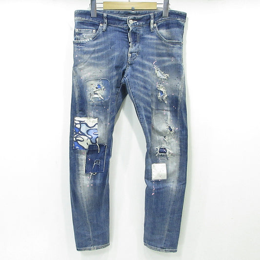 DSQUARED2 | ディースクエアード USED加工ボタンフライデニムパンツ ダメージ加工 デニムパンツ ブルー サイズ：46【三重本店】