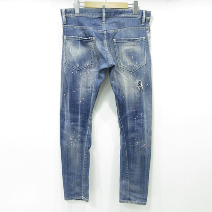 DSQUARED2 | ディースクエアード USED加工ボタンフライデニムパンツ ダメージ加工 デニムパンツ ブルー サイズ：46【三重本店】