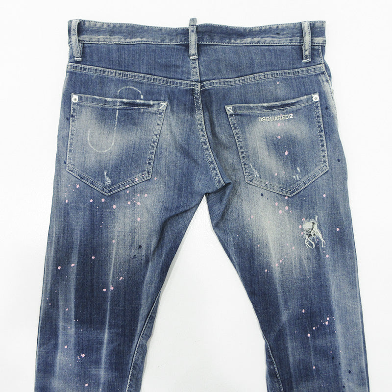 DSQUARED2 | ディースクエアード USED加工ボタンフライデニムパンツ ダメージ加工 デニムパンツ ブルー サイズ：46【三重本店】