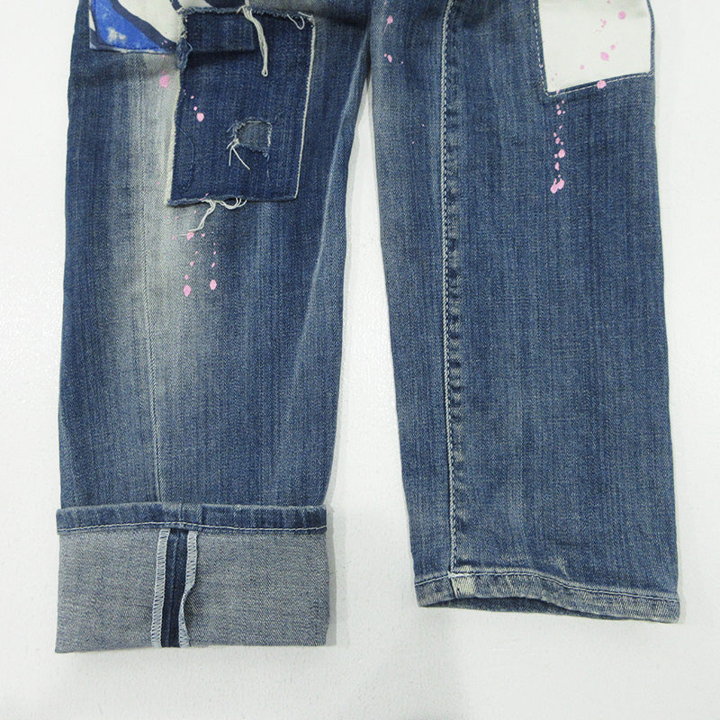 DSQUARED2 | ディースクエアード USED加工ボタンフライデニムパンツ ダメージ加工 デニムパンツ ブルー サイズ：46【三重本店】