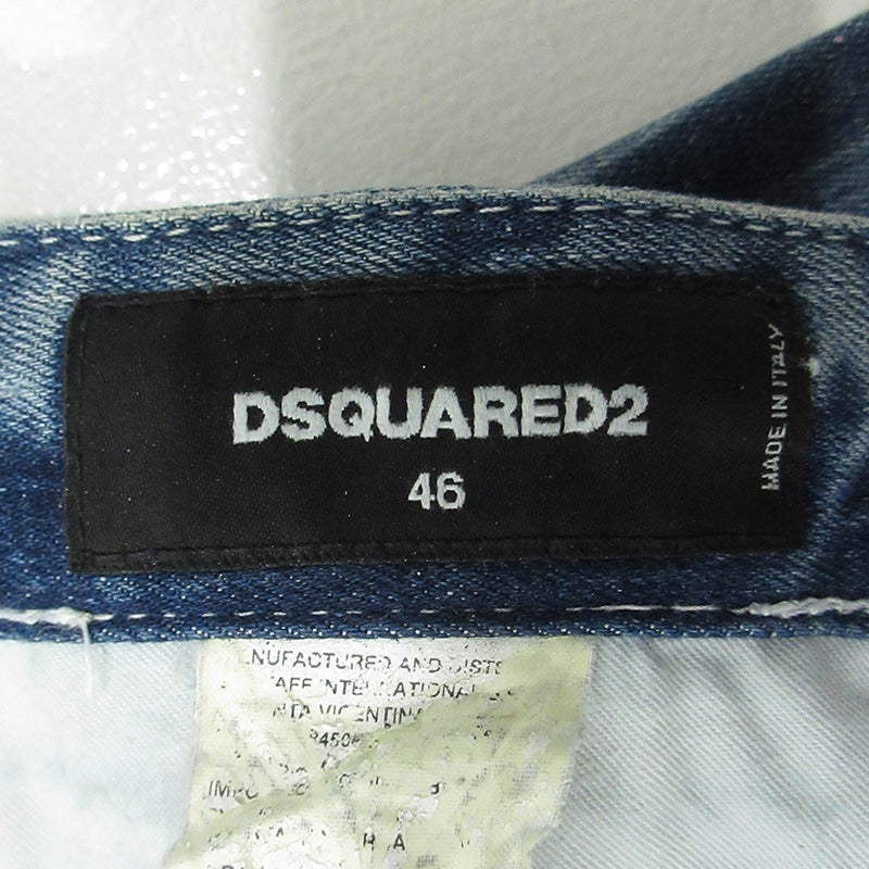 DSQUARED2 | ディースクエアード USED加工ボタンフライデニムパンツ ダメージ加工 デニムパンツ ブルー サイズ：46【三重本店】