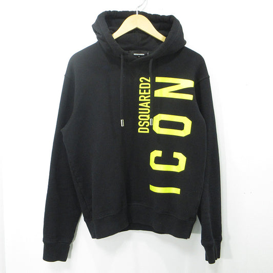 DSQUARED2 | ディースクエアード ICON HOODIE アイコンフーディ ロゴプリント長袖パーカー 裏起毛 パーカー S79GU0086 ブラック サイズ：S【三重本店】