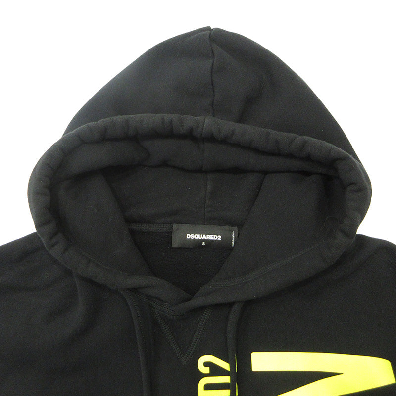 DSQUARED2 | ディースクエアード ICON HOODIE アイコンフーディ ロゴプリント長袖パーカー 裏起毛 パーカー S79GU0086 ブラック サイズ：S【三重本店】