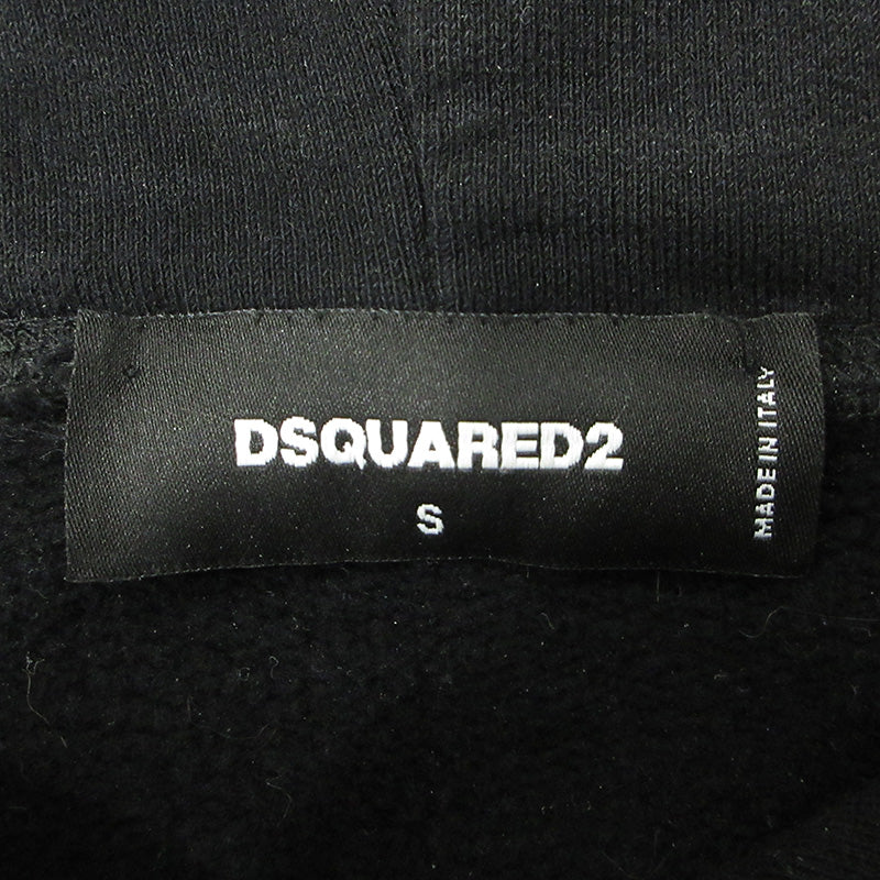 DSQUARED2 | ディースクエアード ICON HOODIE アイコンフーディ ロゴプリント長袖パーカー 裏起毛 パーカー S79GU0086 ブラック サイズ：S【三重本店】