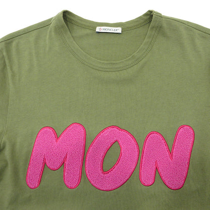 MONCLER | モンクレール ロゴ刺繍半袖Tシャツ パイル刺繍 サガラ刺繍 半袖Ｔシャツ F10918C72810 カーキグリーン サイズ：S【三重本店】