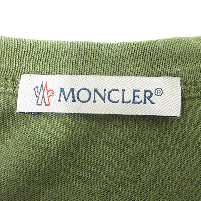 MONCLER | モンクレール ロゴ刺繍半袖Tシャツ パイル刺繍 サガラ刺繍 半袖Ｔシャツ F10918C72810 カーキグリーン サイズ：S【三重本店】