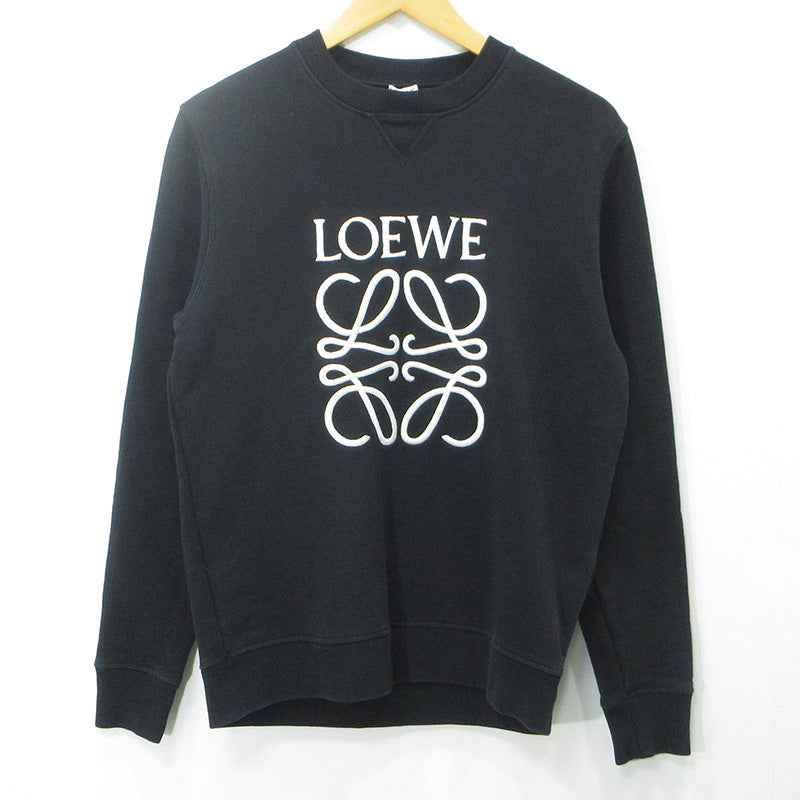 LOEWE | ロエベ アナグラム刺繍クルーネック長袖スウェットシャツ ロゴ刺繍 スウェット 1719909 ブラック サイズ：S【三重本店】