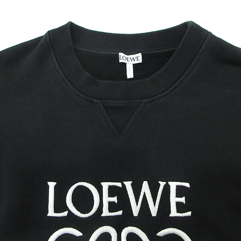 LOEWE | ロエベ アナグラム刺繍クルーネック長袖スウェットシャツ ロゴ刺繍 スウェット 1719909 ブラック サイズ：S【三重本店】