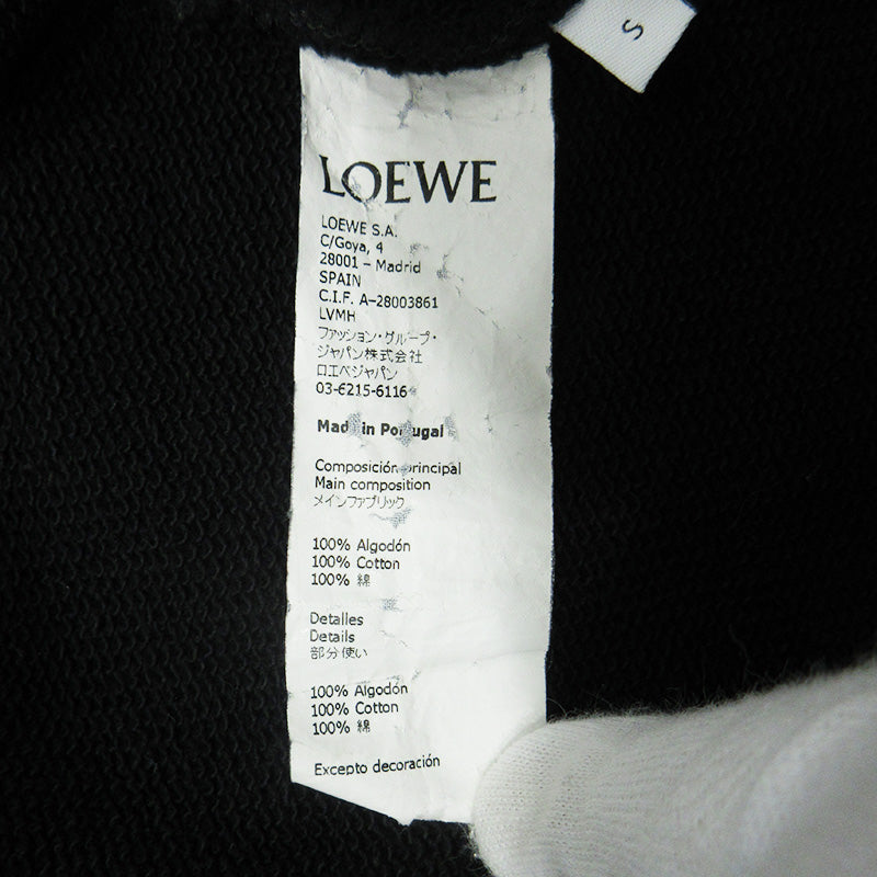 LOEWE | ロエベ アナグラム刺繍クルーネック長袖スウェットシャツ ロゴ刺繍 スウェット 1719909 ブラック サイズ：S【三重本店】