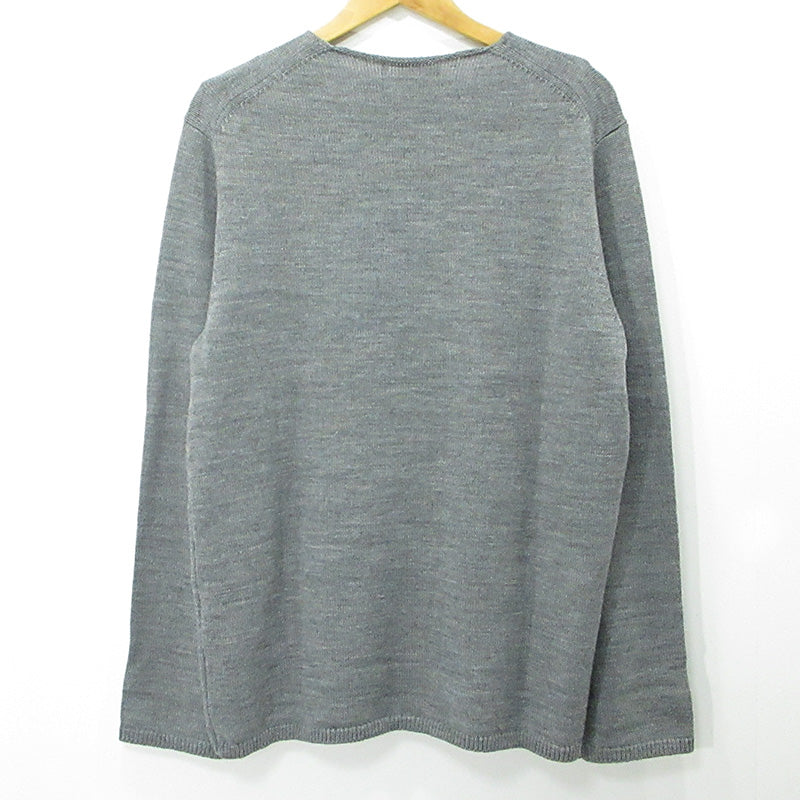 COMME des GARCONS | コムデギャルソン SHIRT シャツ Acrylic Wool Intarsia Gauge 7 アクリルウールインターシャゲージ7 ウール混ロゴ長袖ニット セーター ニット FP-N006 グレー サイズ：L【三重本店】