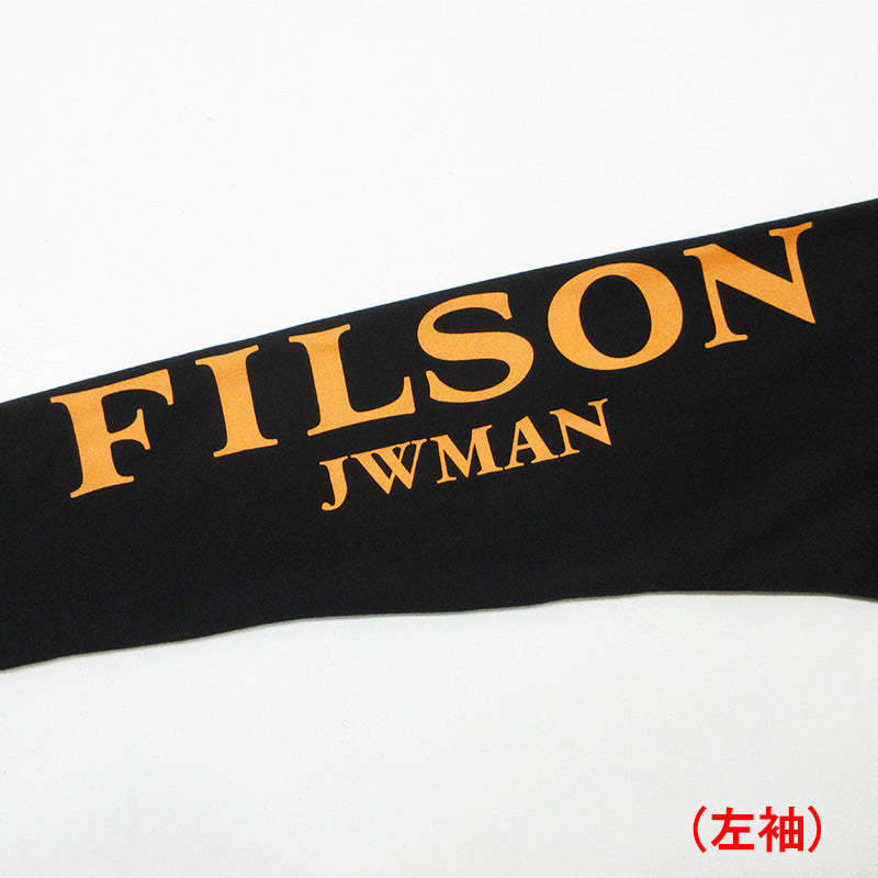 JUNYA WATANABE | ジュンヤワタナベ × FILSON フィルソン ロゴプリント長袖Tシャツ 25AW 裏起毛 長袖Ｔシャツ WP-T008 ブラック サイズ：L【三重本店】