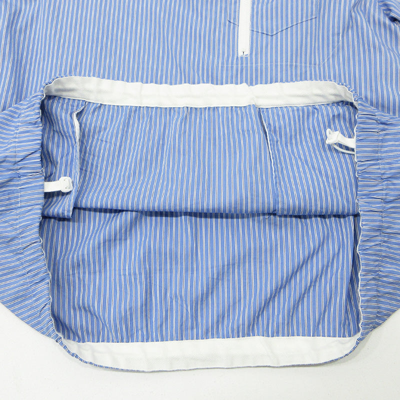 Sacai | サカイ COTTON PULLOVER SHIRT コットンプルオーバーシャツ 24SS 総柄肩ボタン胸ポケット付き半袖シャツ ストライプ柄 半袖Ｔシャツ 24-03406M ブルー サイズ：4【三重本店】