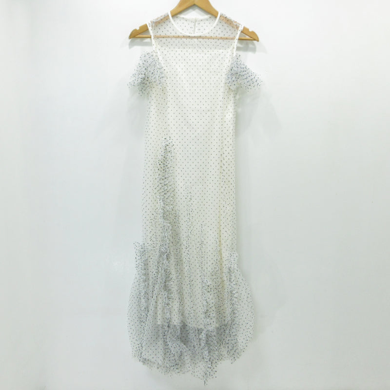 snidel | スナイデル ランダムフリルチュールドレス ワンピース SWFO242158 ホワイト サイズ：1【三重本店】