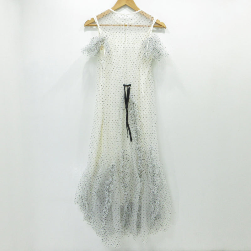 snidel | スナイデル ランダムフリルチュールドレス ワンピース SWFO242158 ホワイト サイズ：1【三重本店】