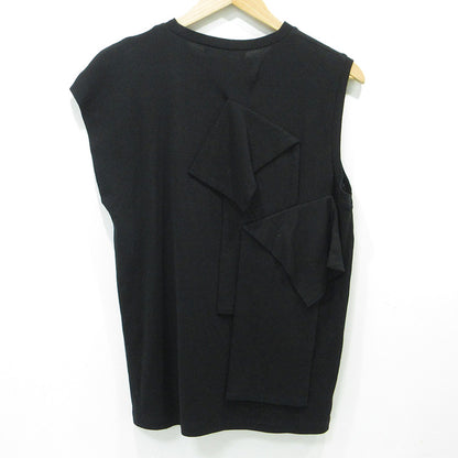 ENFOLD | エンフォルド アシンメトリラッフルデザインノースリーブTシャツ フリルタンクトップ タンクトップ 300AS280-2280 ブラック サイズ：38【三重本店】