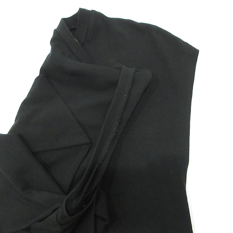ENFOLD | エンフォルド アシンメトリラッフルデザインノースリーブTシャツ フリルタンクトップ タンクトップ 300AS280-2280 ブラック サイズ：38【三重本店】