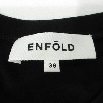 ENFOLD | エンフォルド アシンメトリラッフルデザインノースリーブTシャツ フリルタンクトップ タンクトップ 300AS280-2280 ブラック サイズ：38【三重本店】