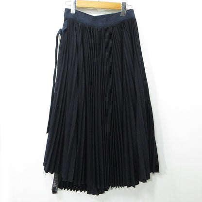 Sacai | サカイ ウールプリーツラップスカート 16AW カットオフ加工 スカート 16-02752 ネイビー(940) サイズ：1【三重本店】