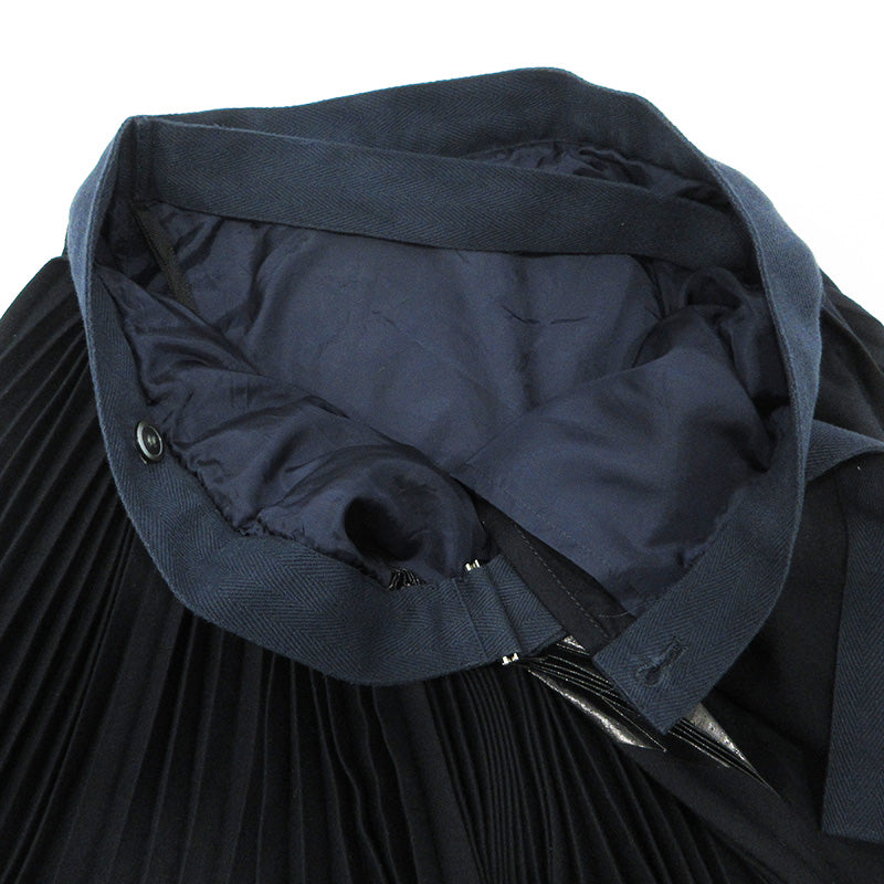 Sacai | サカイ ウールプリーツラップスカート 16AW カットオフ加工 スカート 16-02752 ネイビー(940) サイズ：1【三重本店】