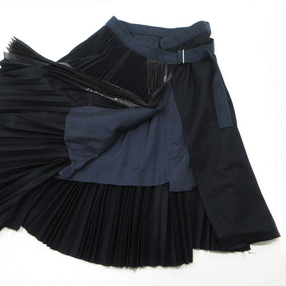 Sacai | サカイ ウールプリーツラップスカート 16AW カットオフ加工 スカート 16-02752 ネイビー(940) サイズ：1【三重本店】