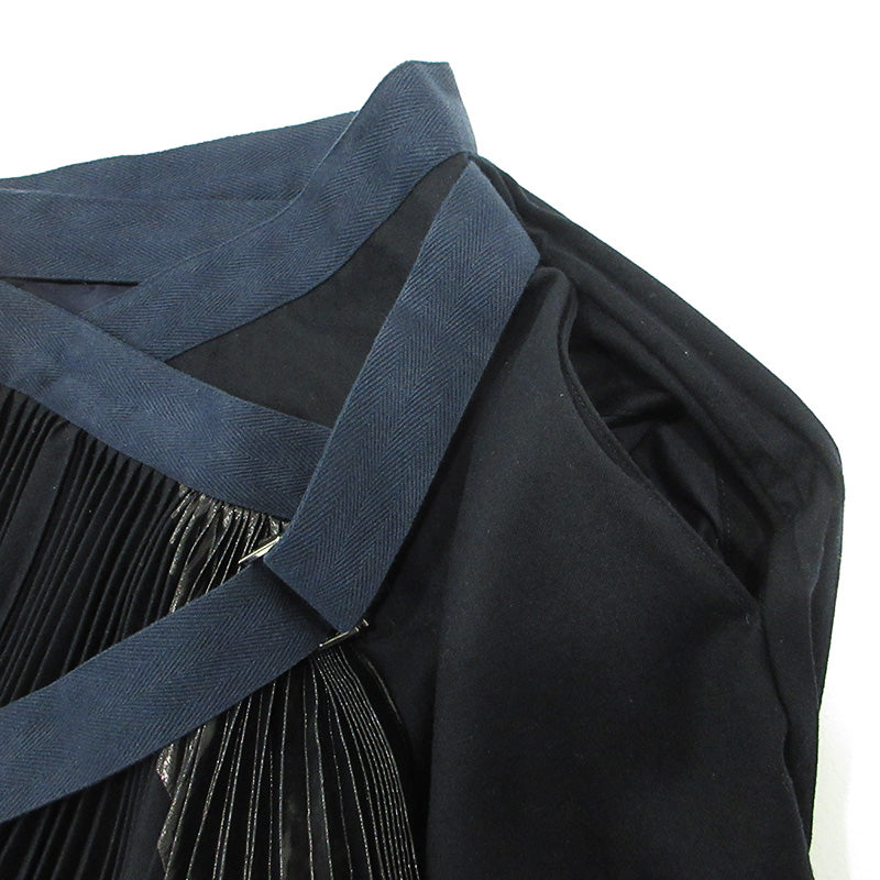 Sacai | サカイ ウールプリーツラップスカート 16AW カットオフ加工 スカート 16-02752 ネイビー(940) サイズ：1【三重本店】