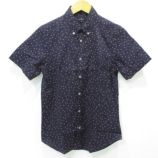 Paul Smith | ポール・スミス 総柄半袖シャツ ドット柄 水玉 半袖シャツ 133608 ネイビー サイズ：S【三重本店】