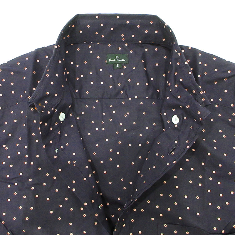 Paul Smith | ポール・スミス 総柄半袖シャツ ドット柄 水玉 半袖シャツ 133608 ネイビー サイズ：S【三重本店】