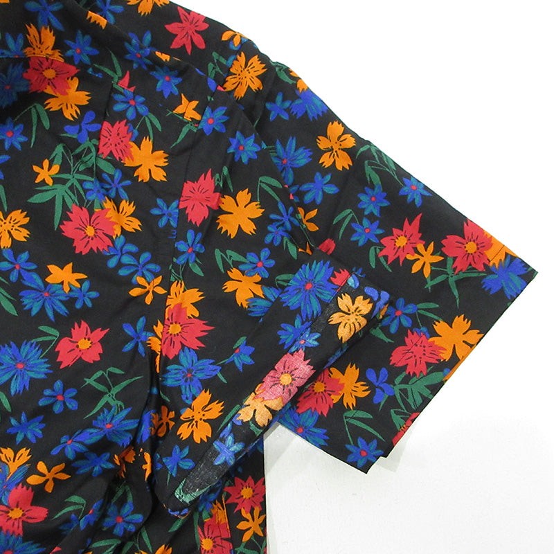 Paul Smith | ポール・スミス 総柄半袖シャツ フラワープリント 花柄 半袖シャツ 262321 ブラック×ブルー マルチカラー サイズ：M【三重本店】