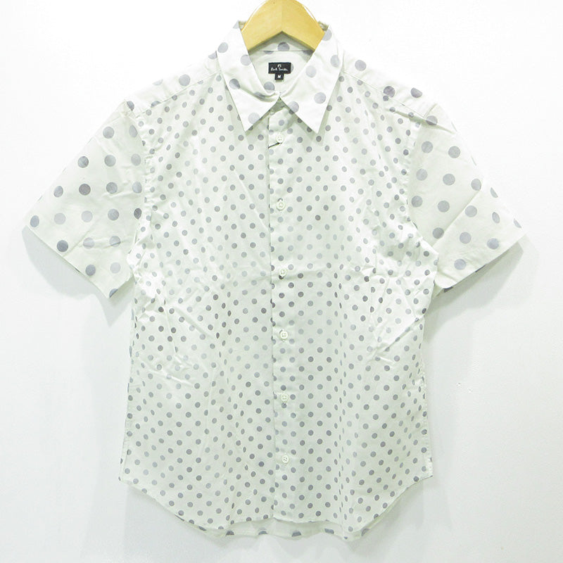 Paul Smith | ポール・スミス 総柄半袖シャツ ドット柄 水玉 半袖シャツ 163611 ホワイト×グレー サイズ：M【三重本店】