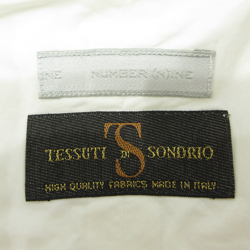 NUMBER(N)INE | ナンバーナイン × Tessuti di Sondrio テッスーティ・ディ・ソンドリオ プルオーバー半袖シャツ モダンエイジ期 02SS 半袖シャツ ホワイト サイズ：2【三重本店】