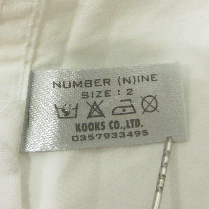 NUMBER(N)INE | ナンバーナイン × Tessuti di Sondrio テッスーティ・ディ・ソンドリオ プルオーバー半袖シャツ モダンエイジ期 02SS 半袖シャツ ホワイト サイズ：2【三重本店】