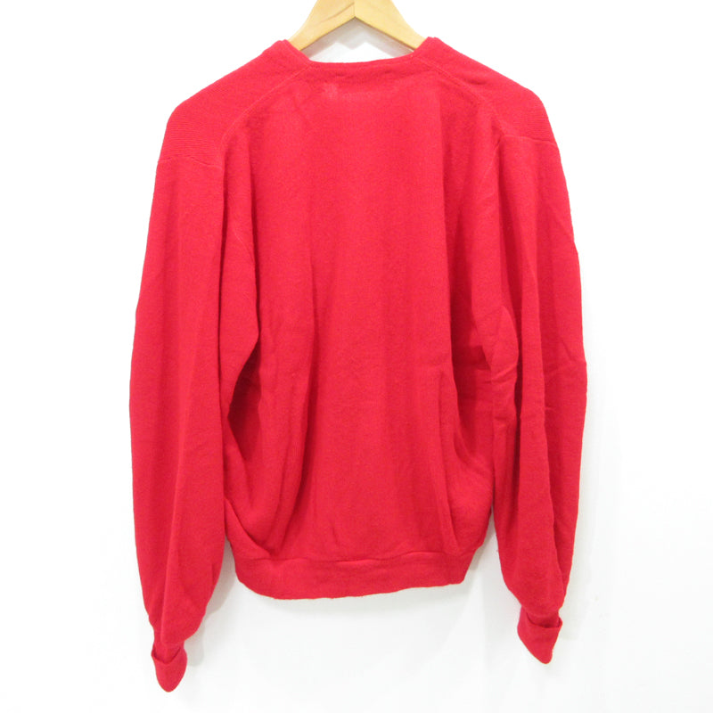 カーディガン IZOD LACOSTE 60～70年代 USA製 アクリルカーディガン レッド サイズ：L【三重本店】