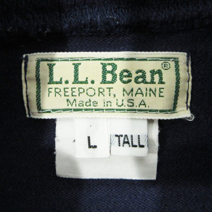 L.L.Bean | エルエルビーン モックネックボーダー柄長袖Tシャツ 総柄 ヘビーウェイト 80-90s USA製 長袖Ｔシャツ BE-944ST ホワイト系 ライトグレー マルチカラー サイズ：表記サイズ(US)【三重本店】